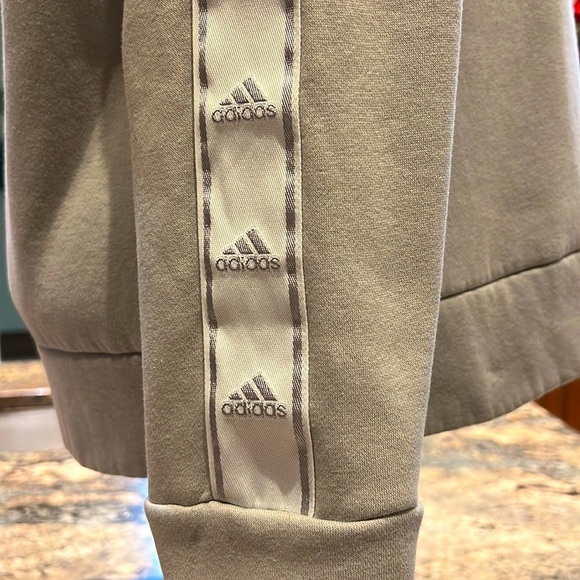 Adidas Women's Tiro Tape Crewneck Sweatshirt (Grey/White, Extra large - Picture 3 of 13